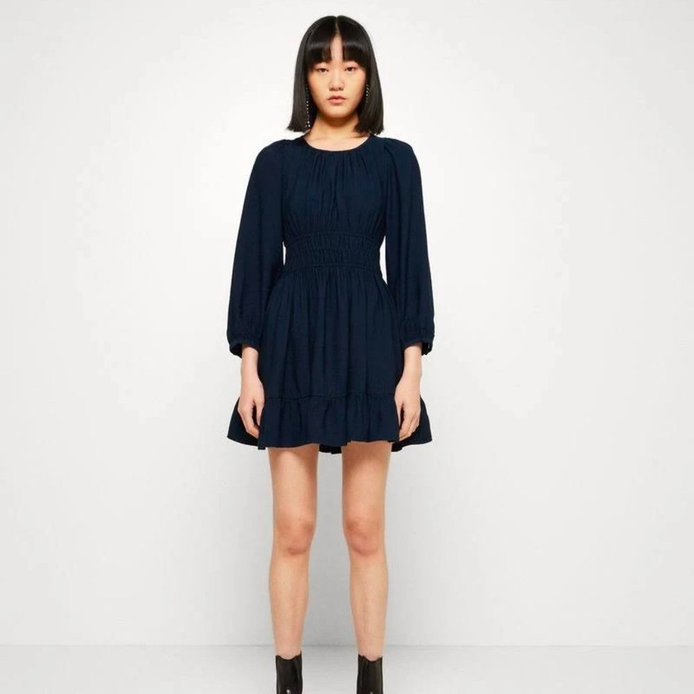 NWT | Madewell | Sofia open-back mini dress | Indigo Blue | Large